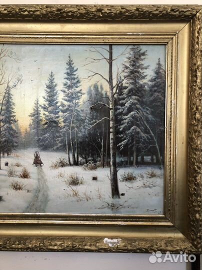 Картина в раме, холст, масло