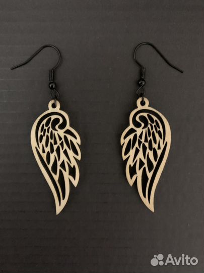 Серьги из дерева и бисера