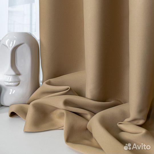 Шторы блэкаут Амадео Песочный