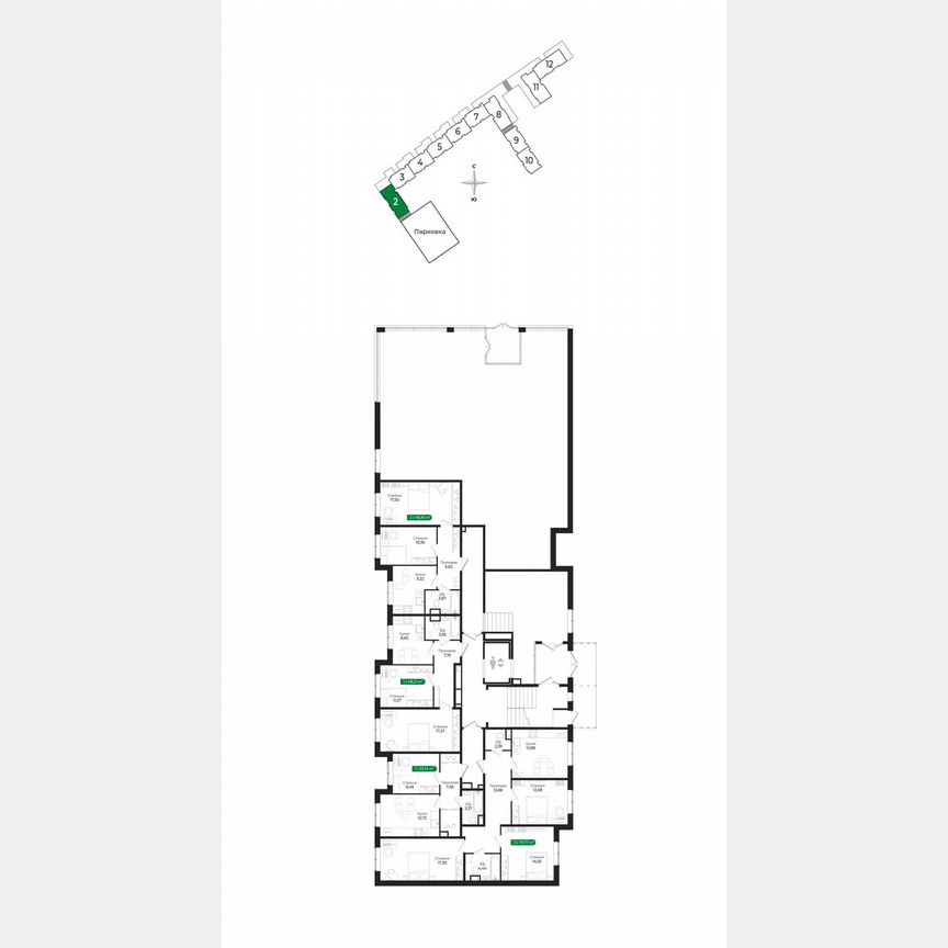 2-к. квартира, 48,2 м², 1/8 эт.