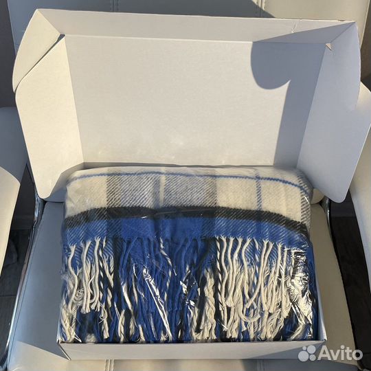 Плед синий белый черный 140х200