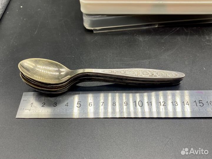 Набор 6 чайных ложек, мельхиор, СССР