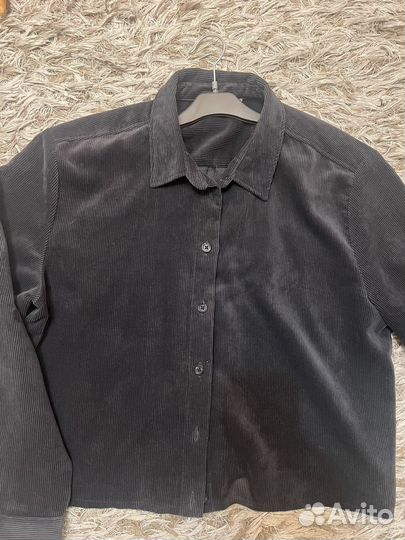 Вельветовая кроп-рубашка