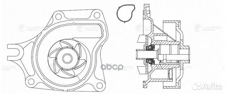 Насос водяной для а/м Mazda 3 (03) 1.4i/1.5i/1