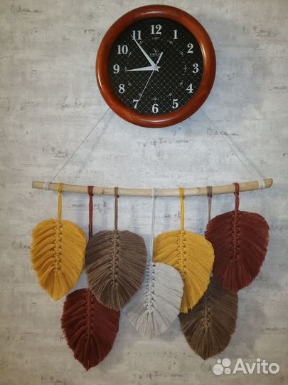 Макраме панно листья