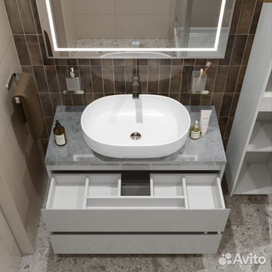 Мебель для ванной BelBagno kraft100BO-kepmgl-1084-SET Bianco Opaco