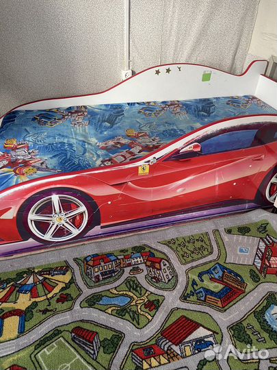 Кровать машинка с матрасом