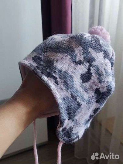 Шапка для девочки,от 6 до 18 мес, демисезонная