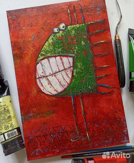 Картина с попугаем