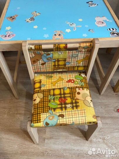 Стол и стул детский деревянный