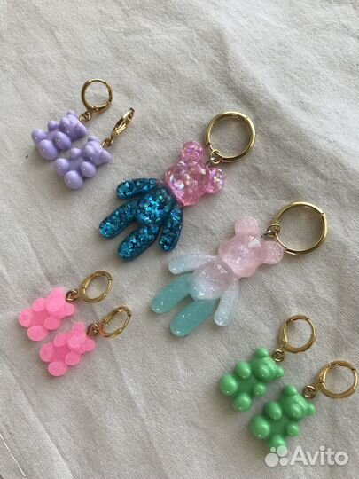 Серьги мармеладные мишки