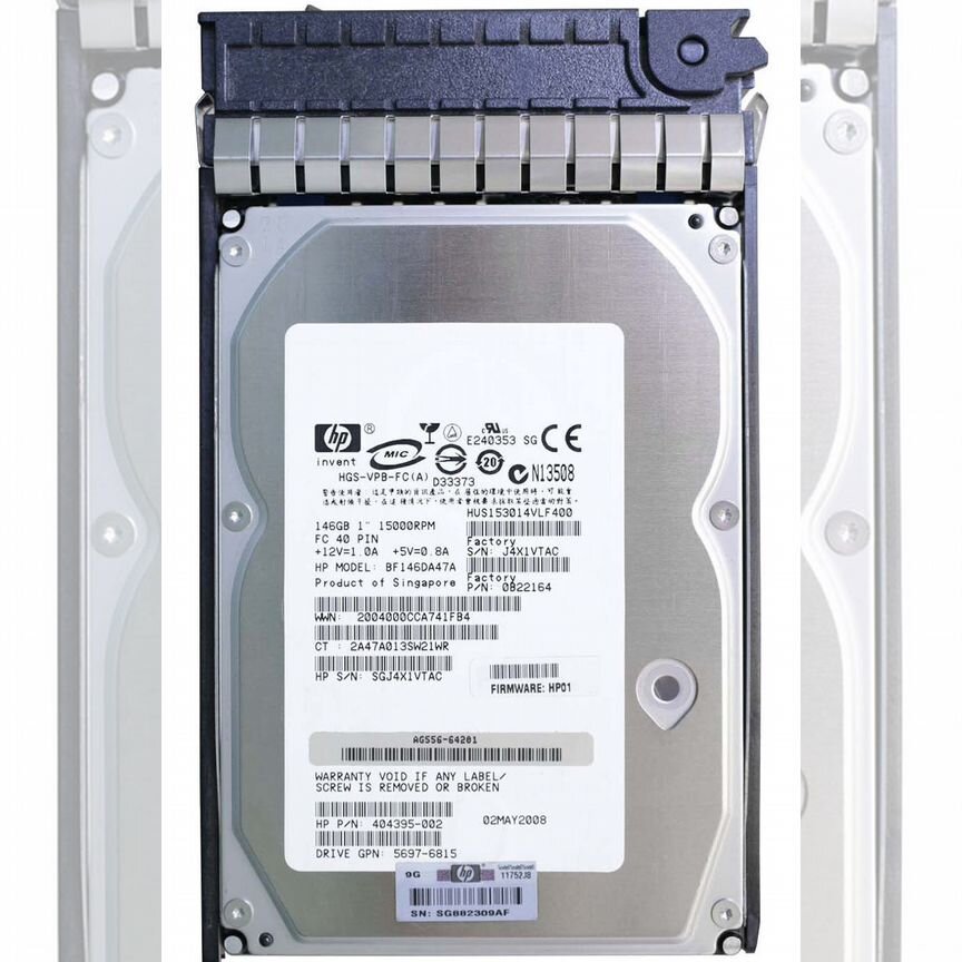 [404395-002] Жесткий Диск Hp Bf146da47a 146,8gb Fibre Channel 404395-002