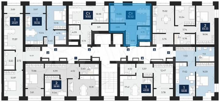 Квартира-студия, 32,4 м², 4/12 эт.