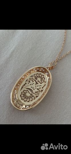 Кулон с цепочкой покрытие золото 585 пробы