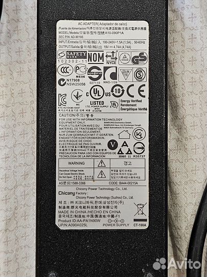 Зарядное устройство для ноутбука Samsung