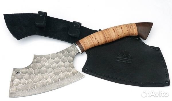 Тяпка №4 сталь дамаск полный камень рукоять берест