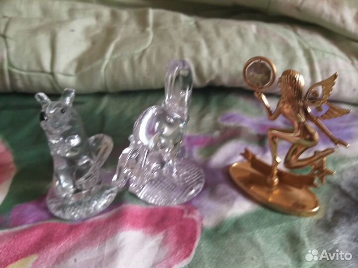 Фигурки из стекла Мышь и Бык + Дева - знак зодиака