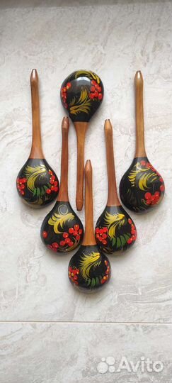 Деревянный набор Хохлома (1973 г).новый