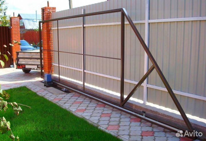 Ворота откатные с калиткой