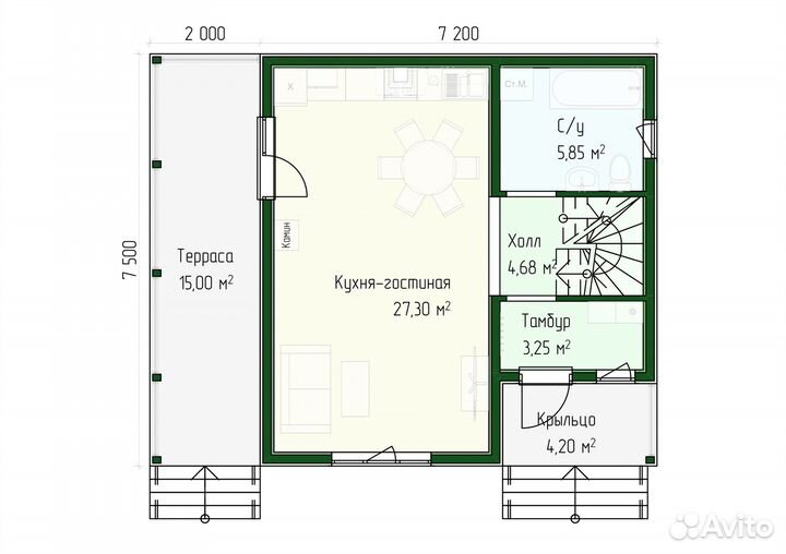 Проект каркасного дома 101 кв.м