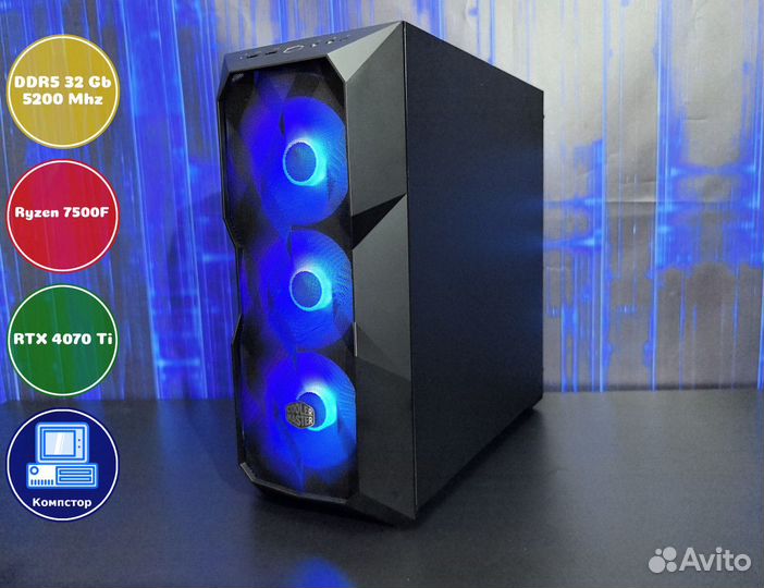 Сборка мощного пк AMD7500F-RTX4070Ti-32DDR5-JCB018729356-A620