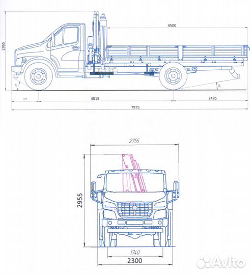 ГАЗ ГАЗон Next C41R33 с КМУ, 2020