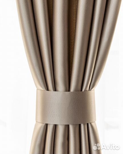 Комплект штор глянцевые Аврора Миндаль