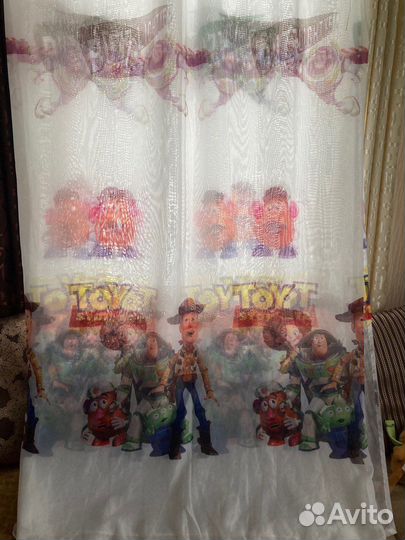 Тюль штора в детскую История Игрушек
