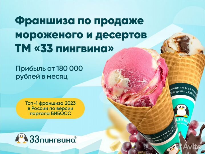 Франшиза кафе - мороженое, кофе «33 пингвина»