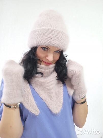 Шапка,бактус и варежки