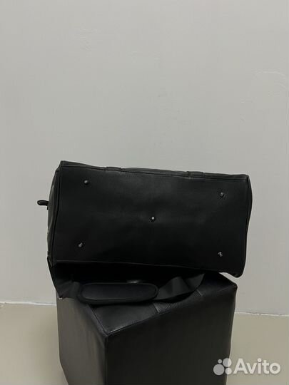 Кожаная дорожная сумка большая с отделом для обуви