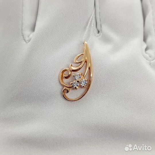 Подвеска с синтетическим камнем Золото