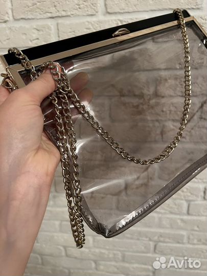 Женская сумка через плечо прозрачная клатч летний