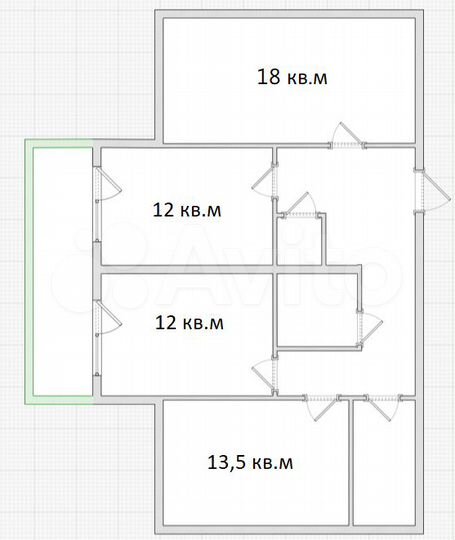3-к. квартира, 77,9 м², 2/5 эт.