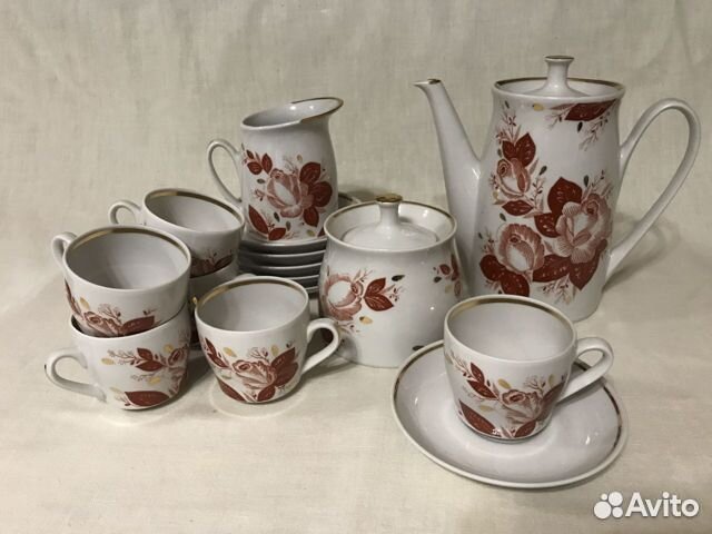 Сервиз кофейный Вербилки роза
