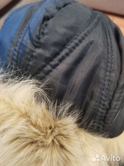 Шапка-ушанка из меха песца