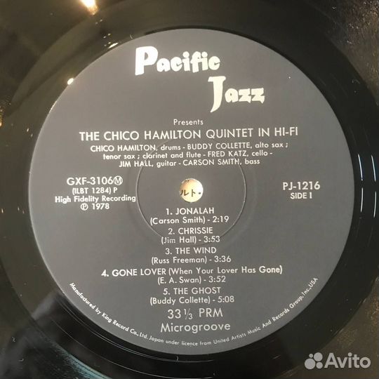 Винил: Chico Hamilton Quintet In Hi-Fi, Japan 1978
