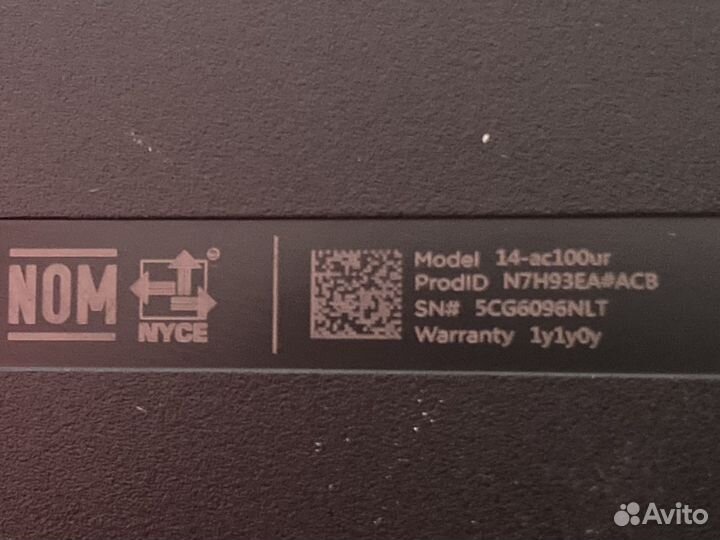 Ноутбук HP Notebook 14-ac100ur