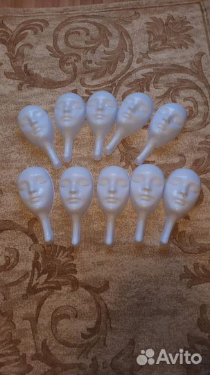 10шт Маски для мафии белые