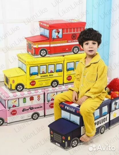 Машинка корзинка пуфик для игрушек детских вещей Н