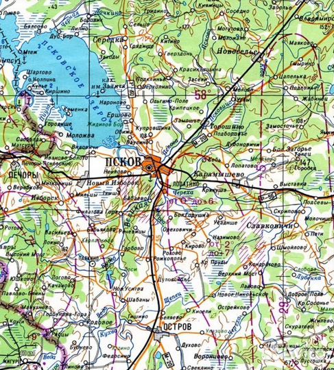 Топографическая карта Псковской области для Garmin