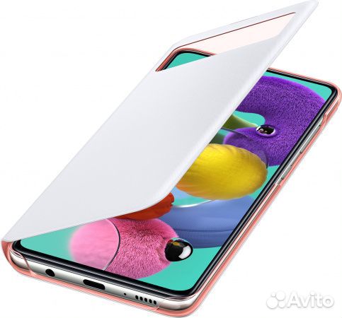 Оригинал чехол S-View Wallet.Samsung A51 (белый)