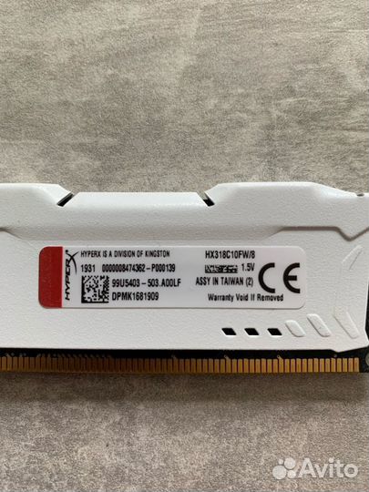 Kingston HyperX fury White Series (HX318C10FW/8)