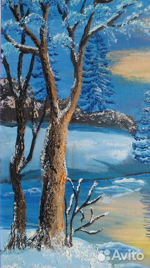 Картина маслом Зимний пейзаж