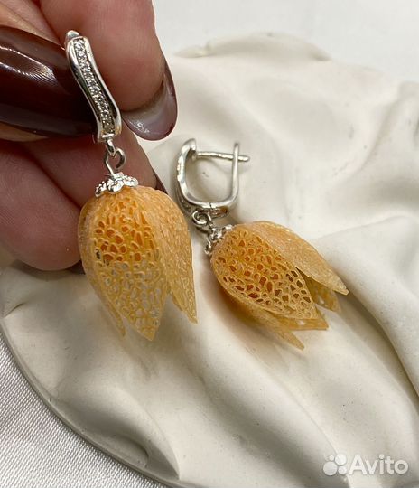 Серьги физалис