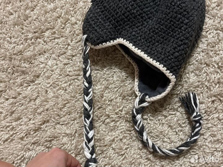 Шапка вязаная с флисом