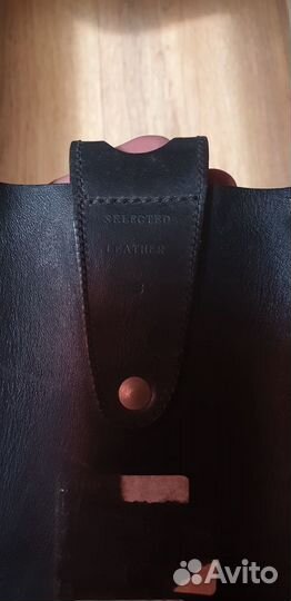 Кожаный новый чехол на фляжку