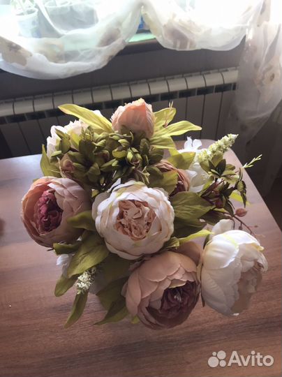 Шелковые цветы пионы букет