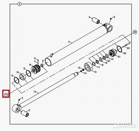 Ремкомплект г/ц подъема стрелы (поршень) Hidromek