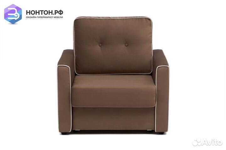 Кресло еврокнижка Леон коричневое